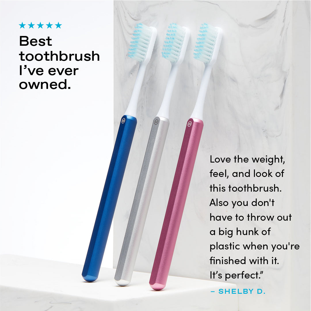 Ocean Blue, Silver and Pink Nada Toothbrushes