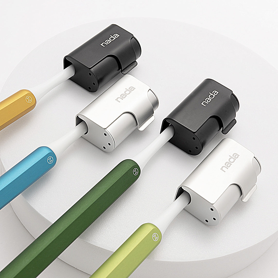 Silver and Black Nada Eco-friendly Aluminum Toothbrush Travel Covers