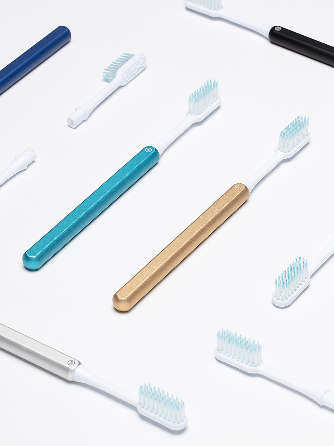 Nada eco-friendly Toothbrushes laying flat on a counter