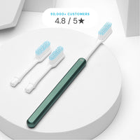 Green Nada Sustainable Toothbrush with a Metal Handle and Replacement Toothbrush Heads. 4.8 / 5 Stars Customer Rating.