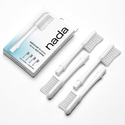 Nada toothbrush – 4 pack of toothbrush heads with medium bristles