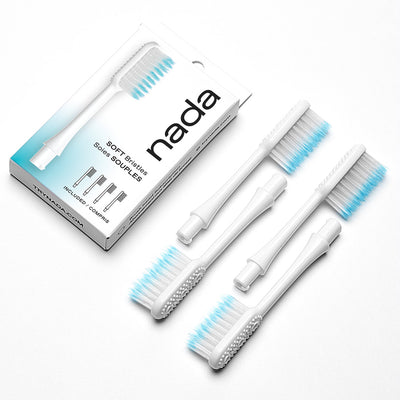 Nada toothbrush – 4 pack of eco-friendly toothbrush heads in paper packaging