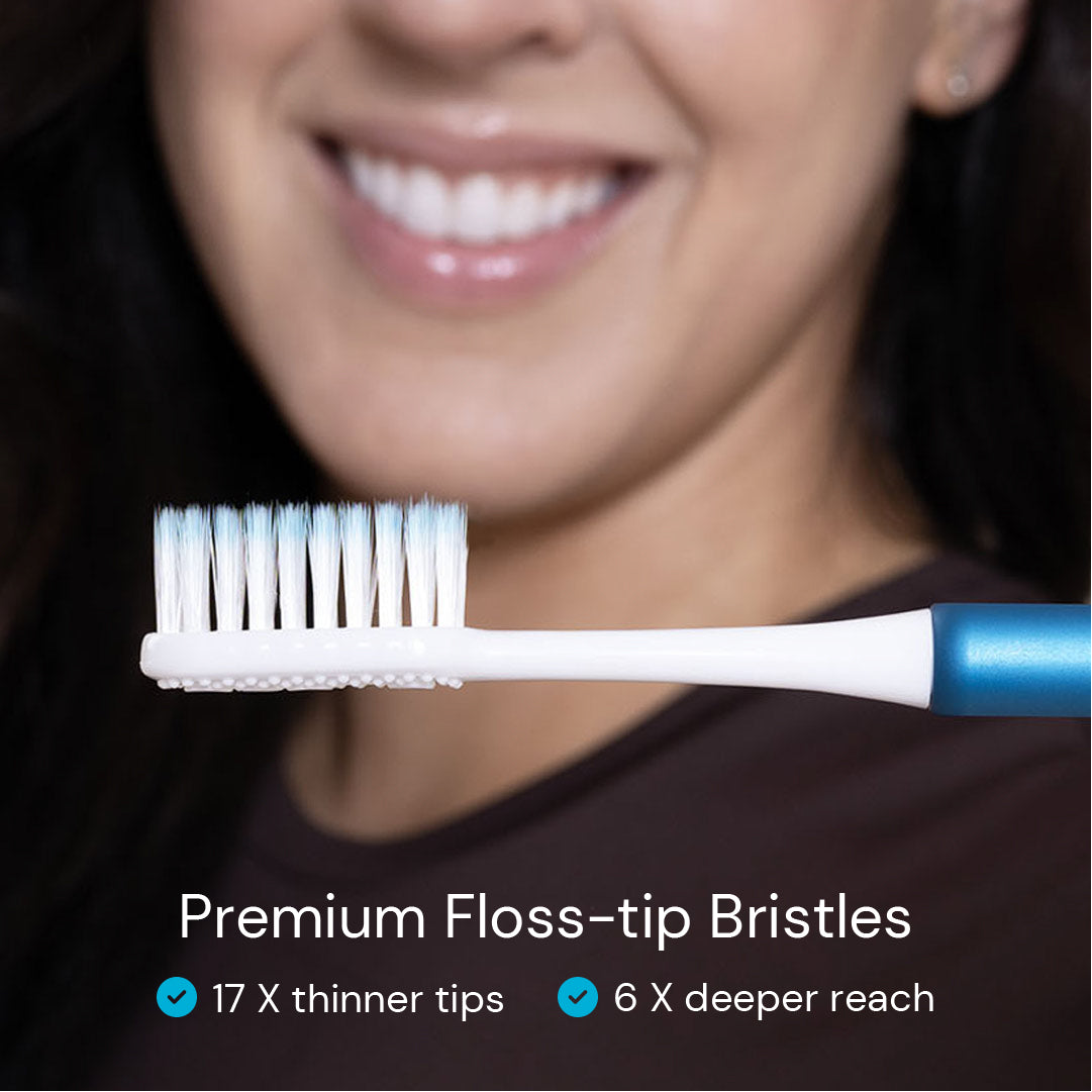 Nada Eco-friendly Toothbrush comes with Soft, Floss-tip Bristles that are 17 times thinner at the tip and reach 6 times deeper than traditional flat-trimmed bristles