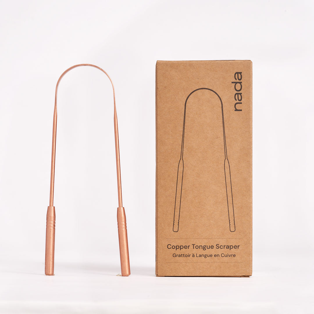 Nada 100% Copper Tongue Scraper with Kraft Paper recycled packaging